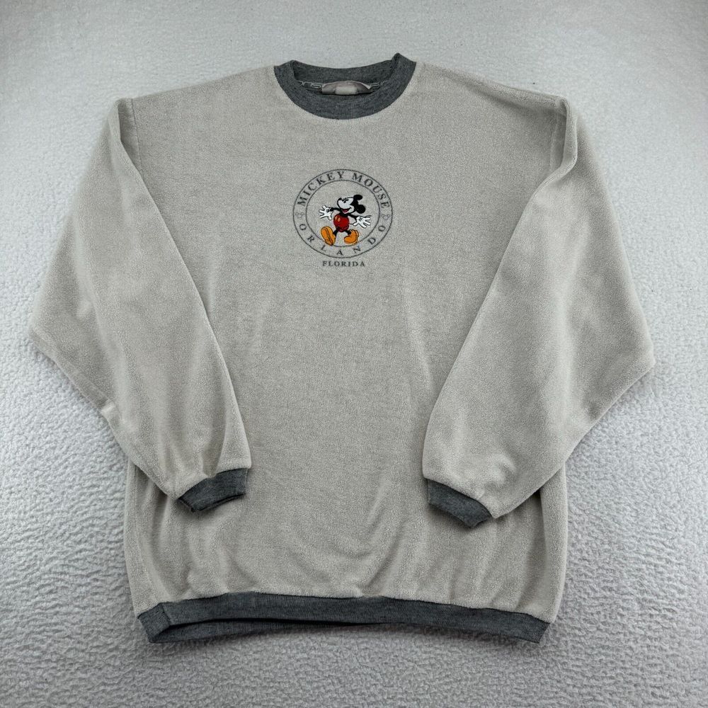 Vintage Visions Resortwear Mickey Mouse Orlando Mens Large Gray Terry Cloth *